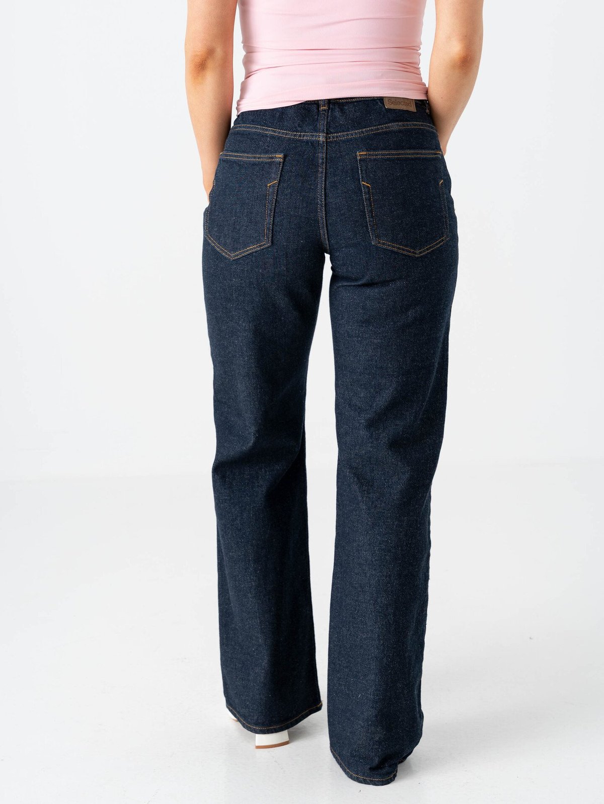 Selected Femme Wide Bea Kori High Waist Jeans Dark Blue Denim