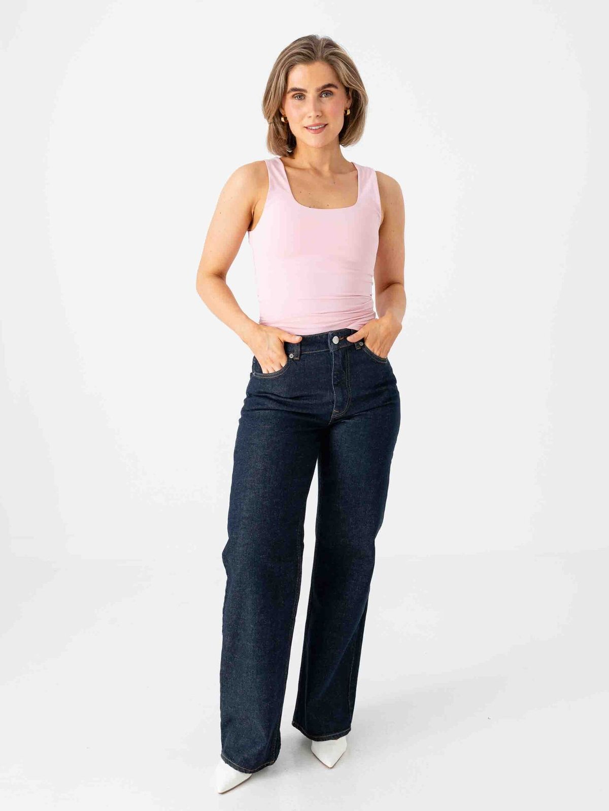 Selected Femme Wide Bea Kori High Waist Jeans Dark Blue Denim