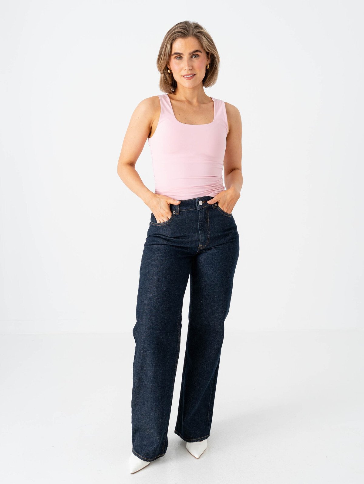 Selected Femme Wide Bea Kori High Waist Jeans Dark Blue Denim