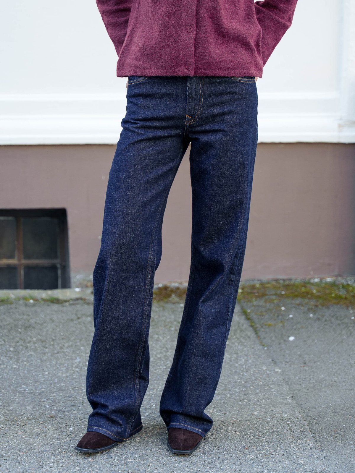 Selected Femme Wide Bea Kori High Waist Jeans Dark Blue Denim