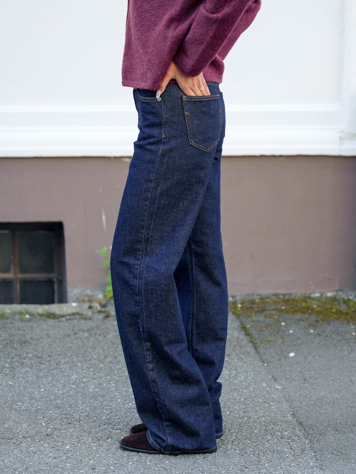 Selected Femme Wide Bea Kori High Waist Jeans Dark Blue Denim