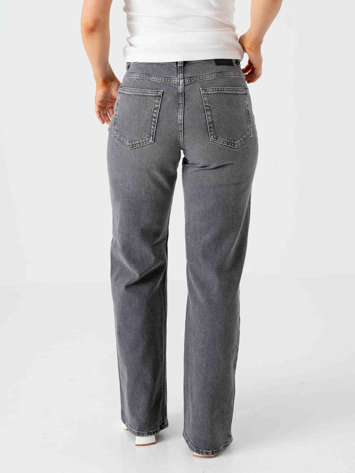 Selected Femme Wide Bea Kori High Waist Jeans Medium Grey Denim