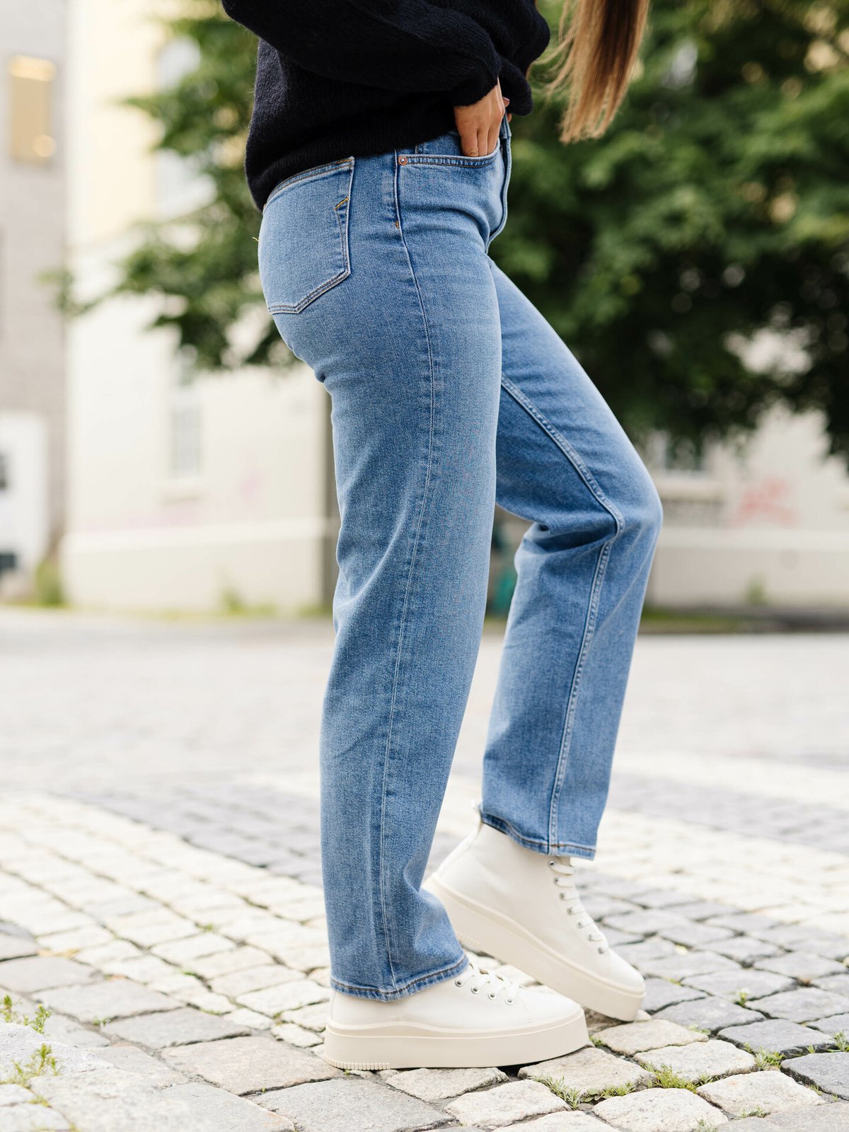 Selected Femme Marie High Waist Straight Blå denim