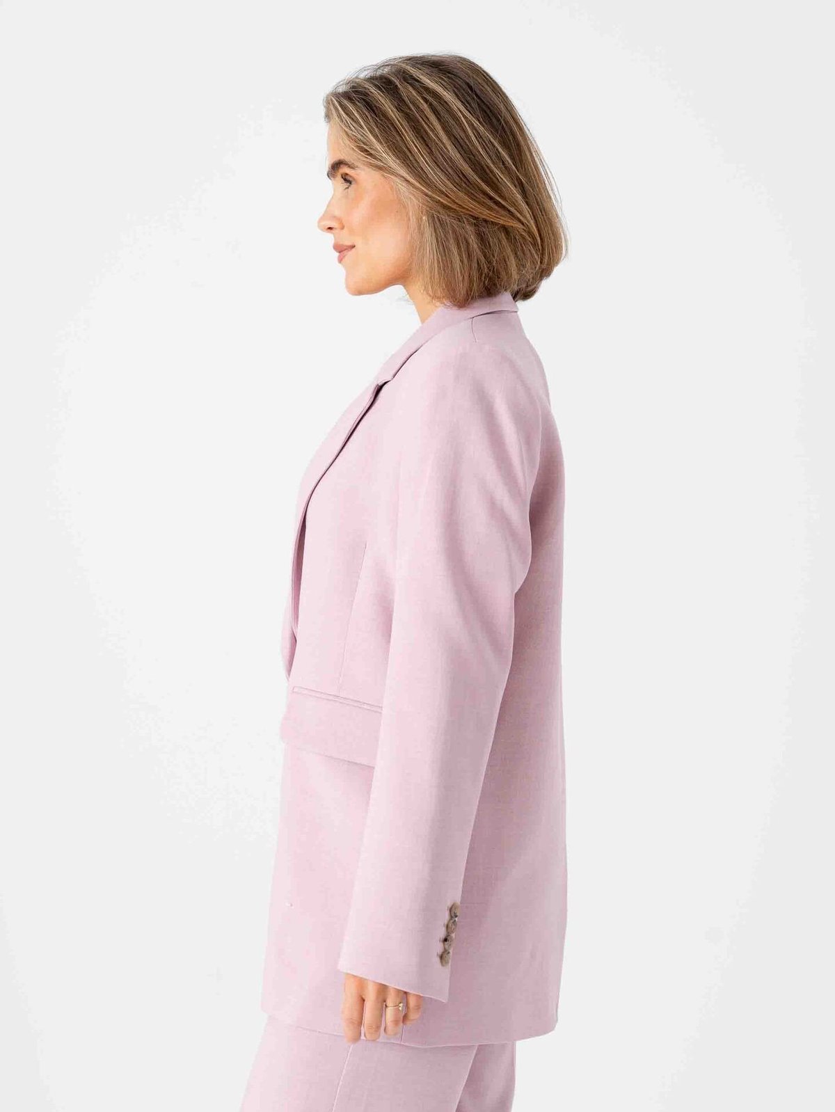 Selected Femme Rita Long Sleeve Relaxed Blazer Bleached Mauve Melange