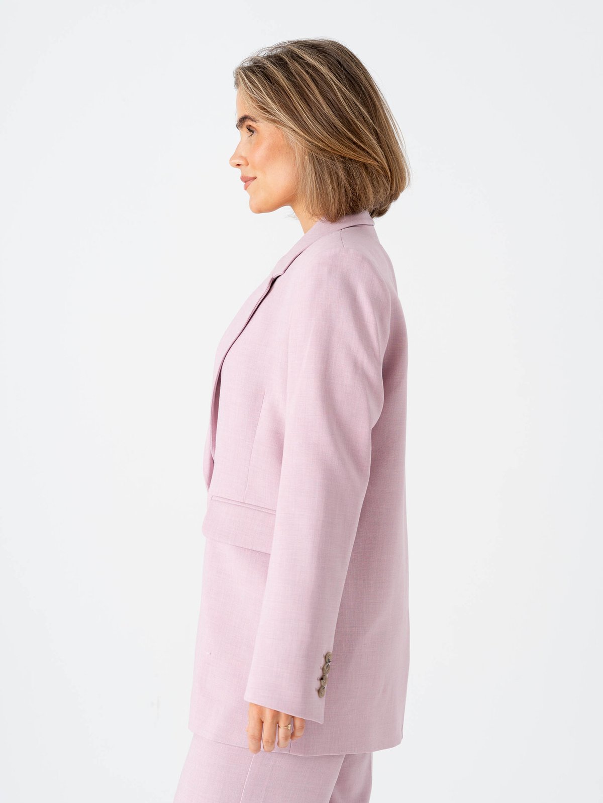Selected Femme Rita Long Sleeve Relaxed Blazer Bleached Mauve Melange