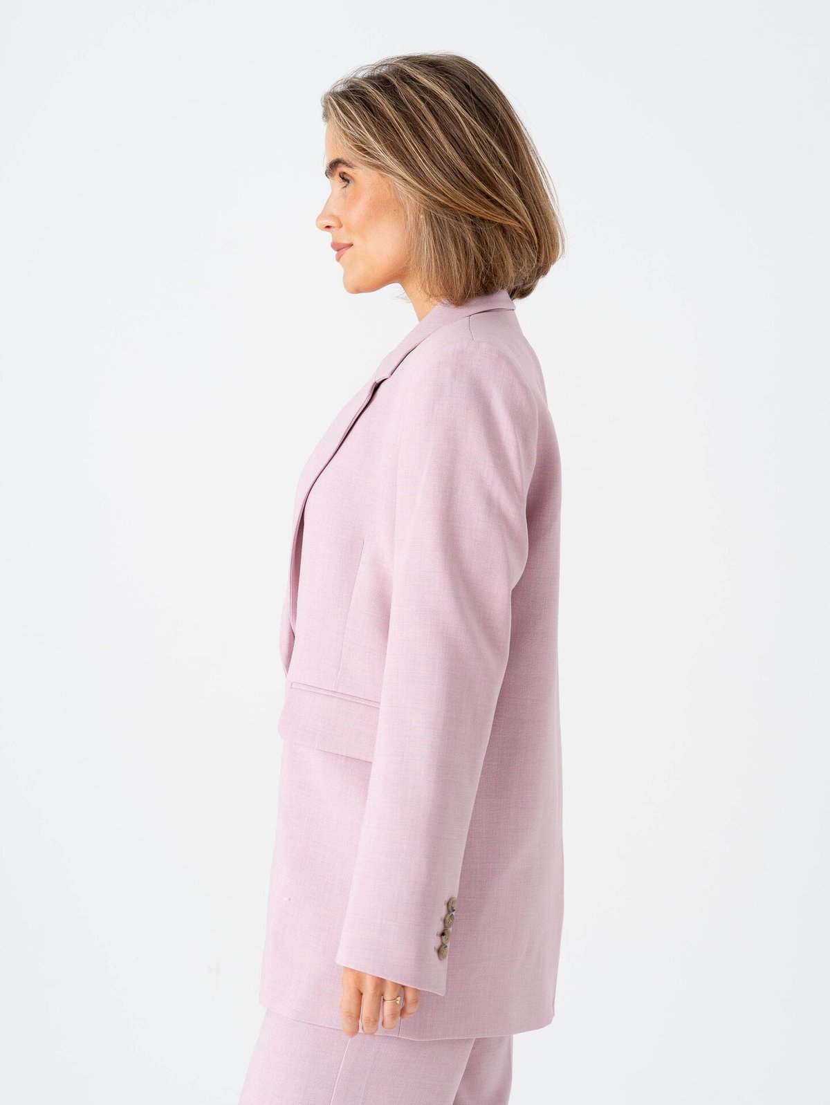 Selected Femme Rita Long Sleeve Relaxed Blazer Bleached Mauve Melange