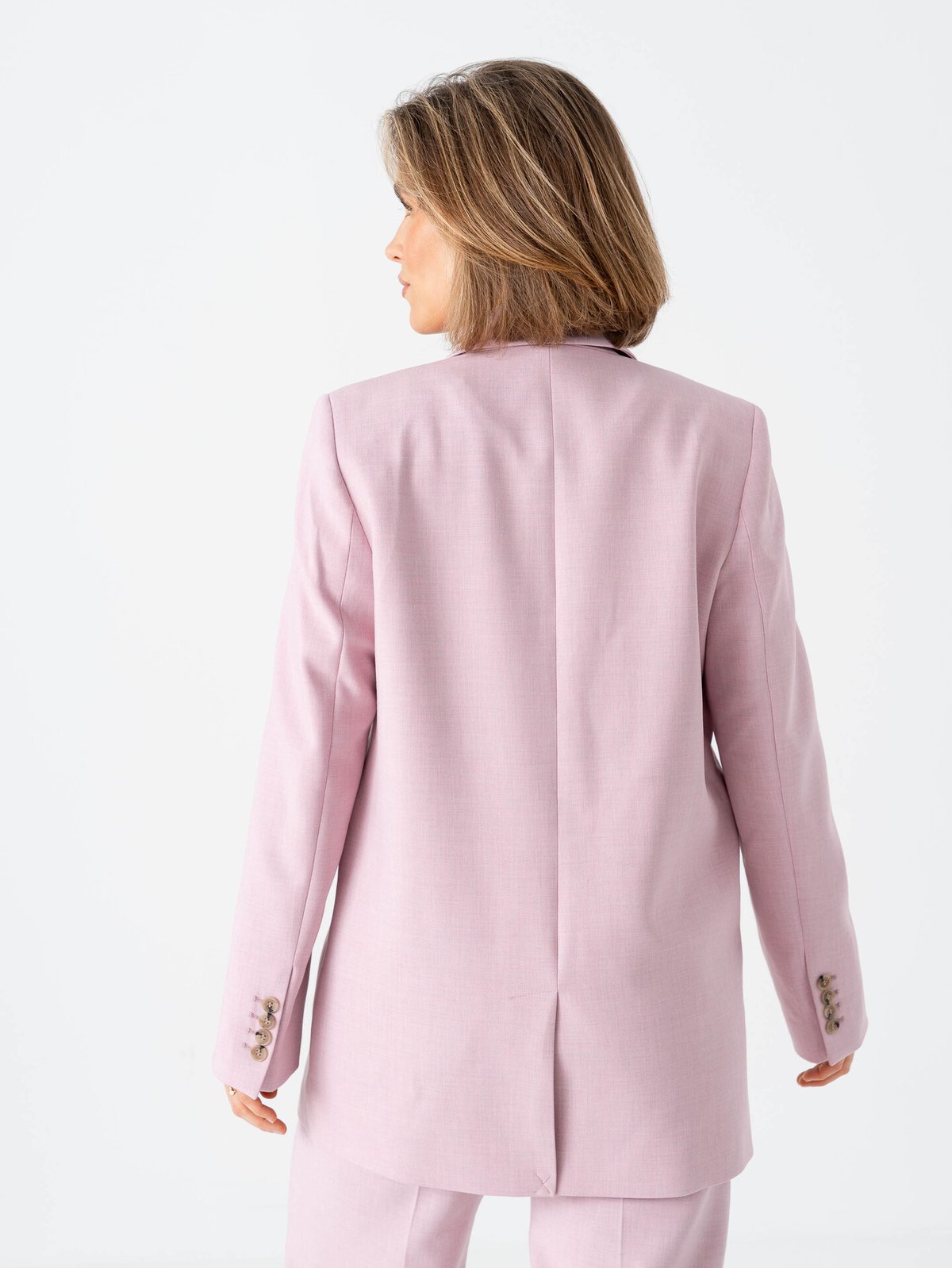 Selected Femme Rita Long Sleeve Relaxed Blazer Bleached Mauve Melange