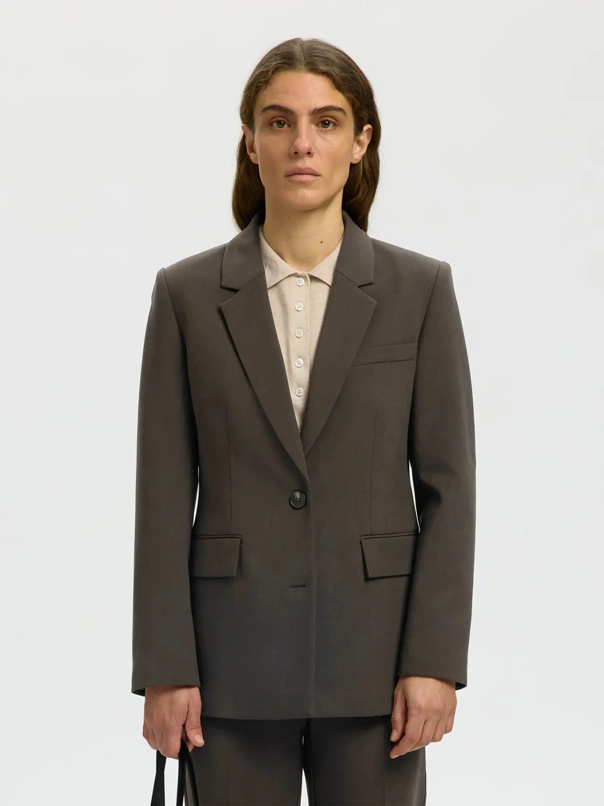 Selected Femme Rita Long Sleeve Classic Blazer Delicioso MELANGE