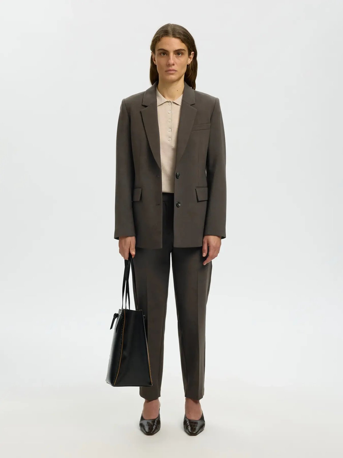 Selected Femme Rita Long Sleeve Classic Blazer Delicioso MELANGE