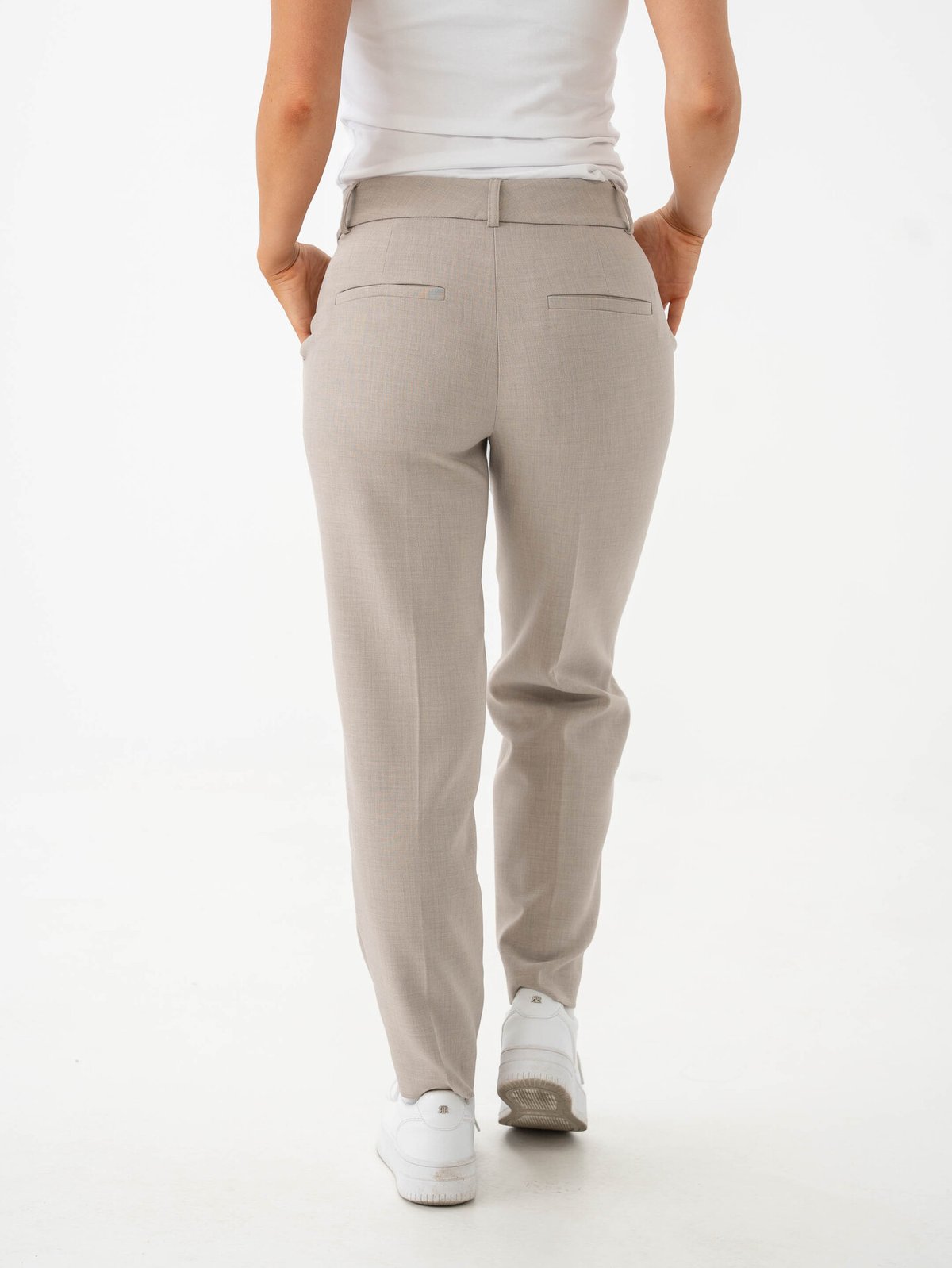 Selected Femme Rita-Ria Mid Waist Crop Pant Island Fossil Melange