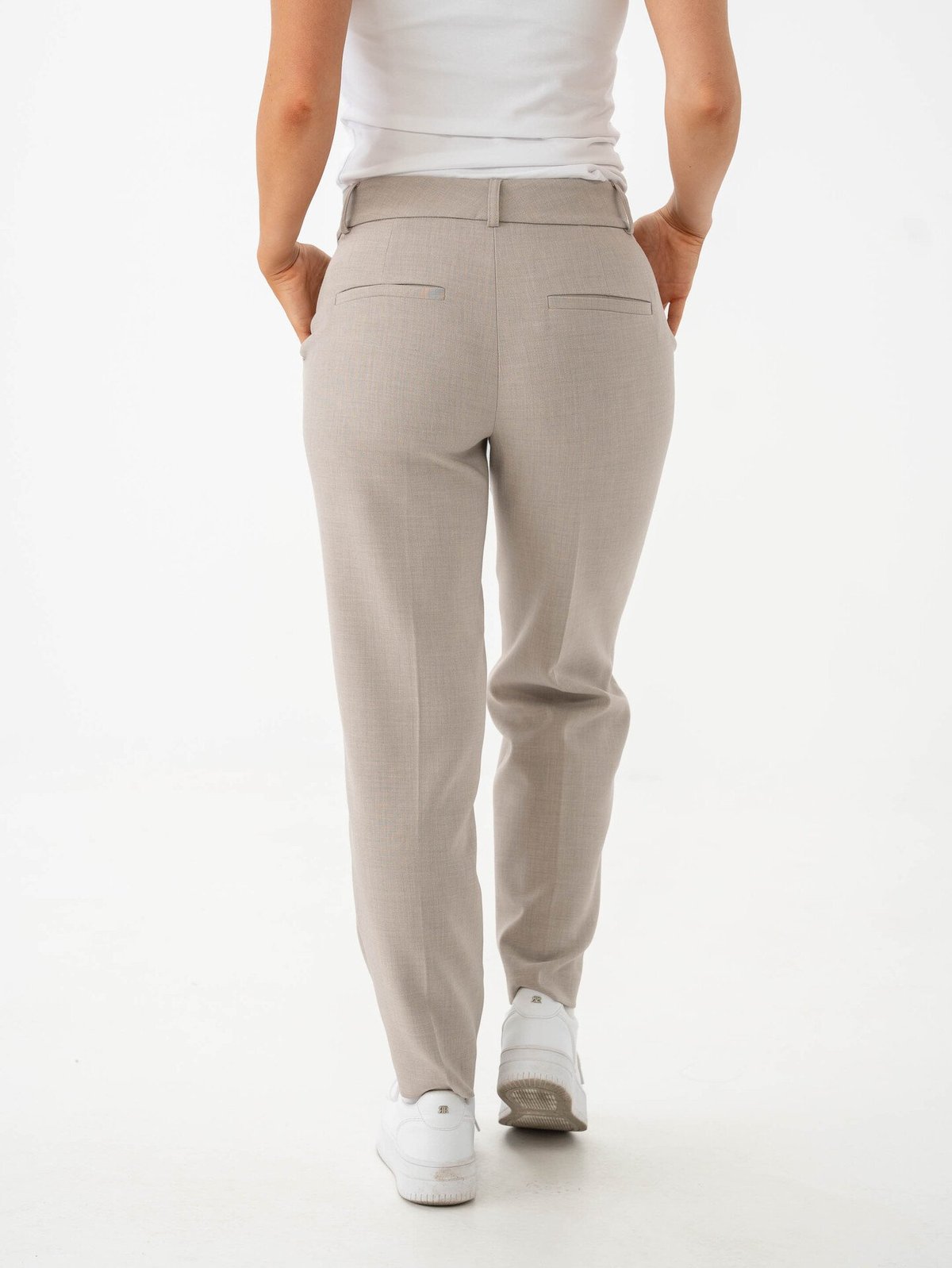 Selected Femme Rita-Ria Mid Waist Crop Pant Island Fossil Melange