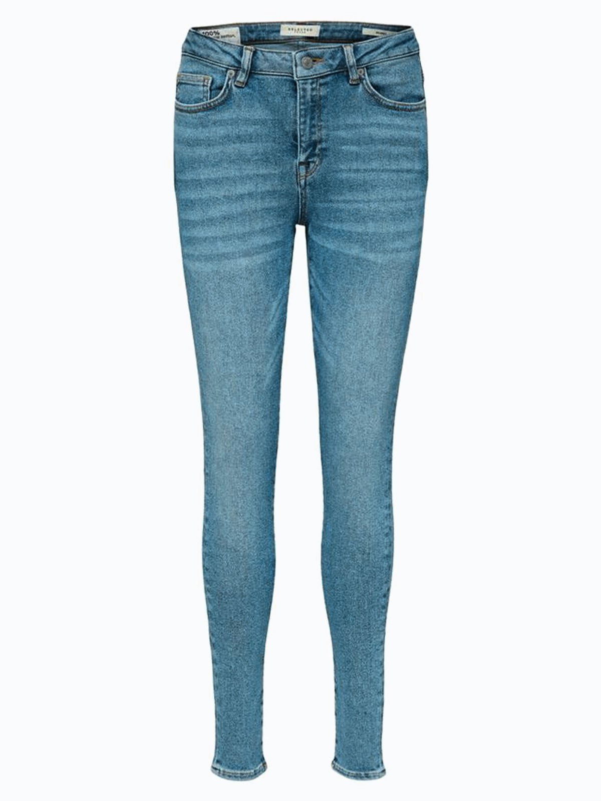 Selected Femme Sophia Mid Waist Skinny Blå