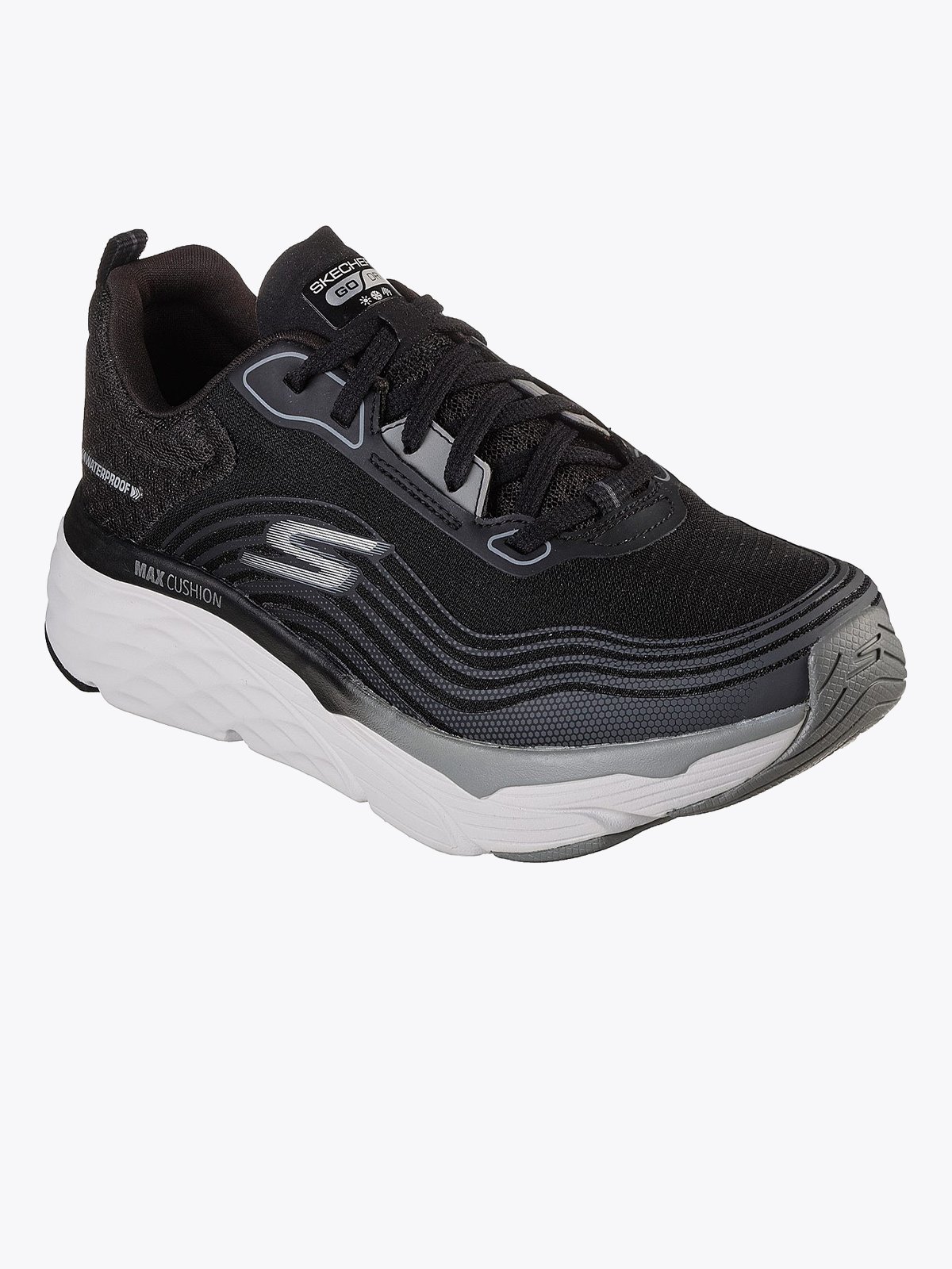 Skechers Max Cushioning Elite Waterproof Black Grey