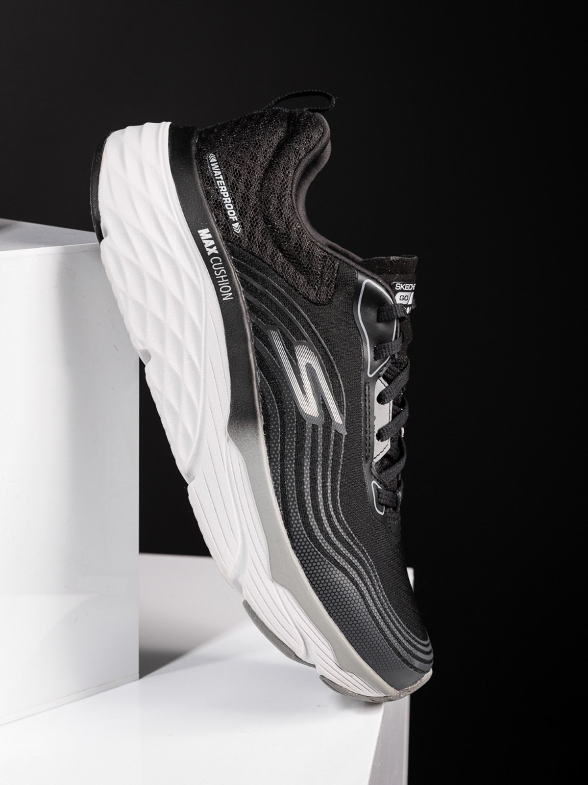 Skechers Max Cushioning Elite Waterproof Black Grey