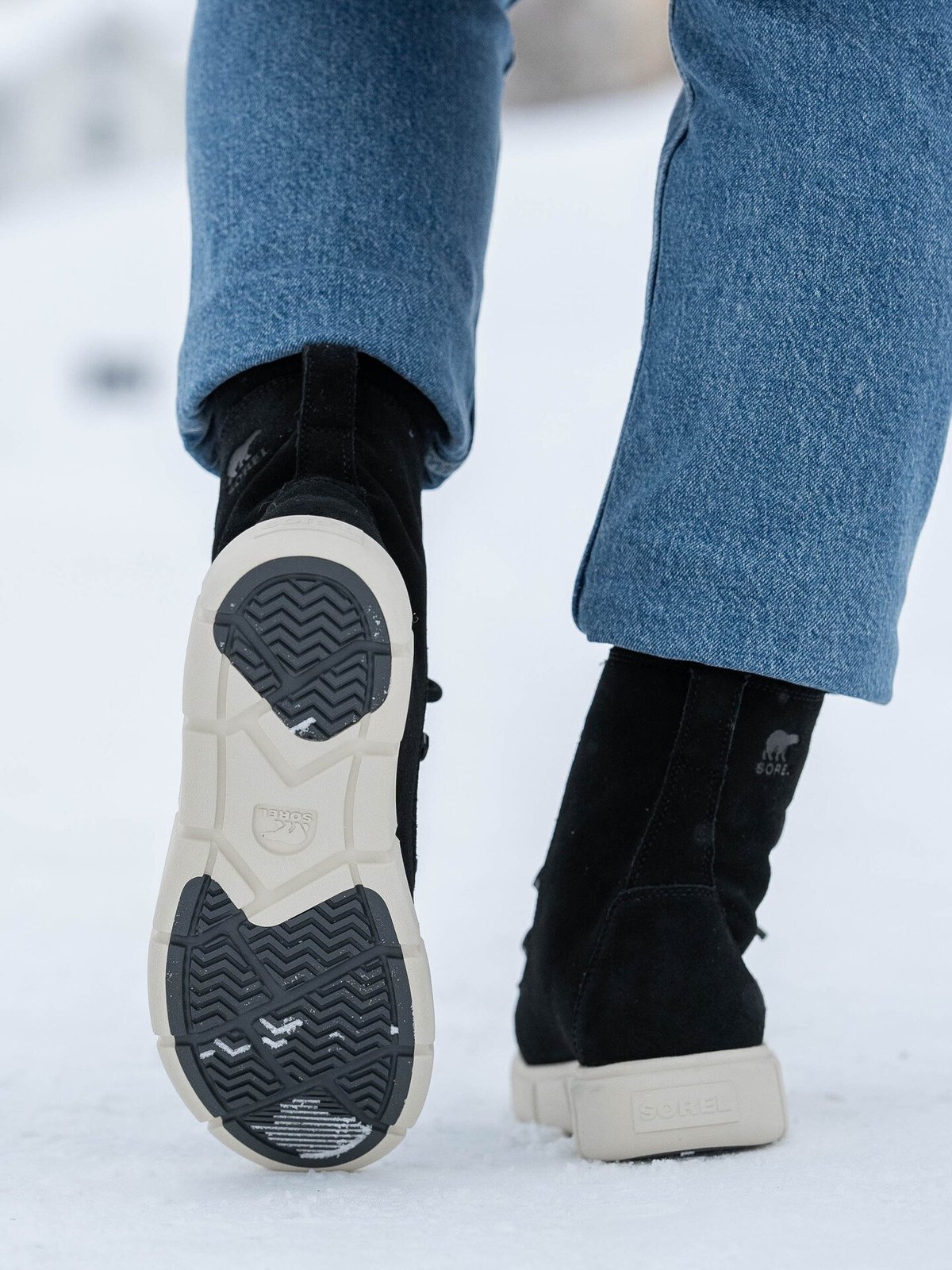 Sorel Explorer III Joan Cosy Waterproof Boots Black, Chalk