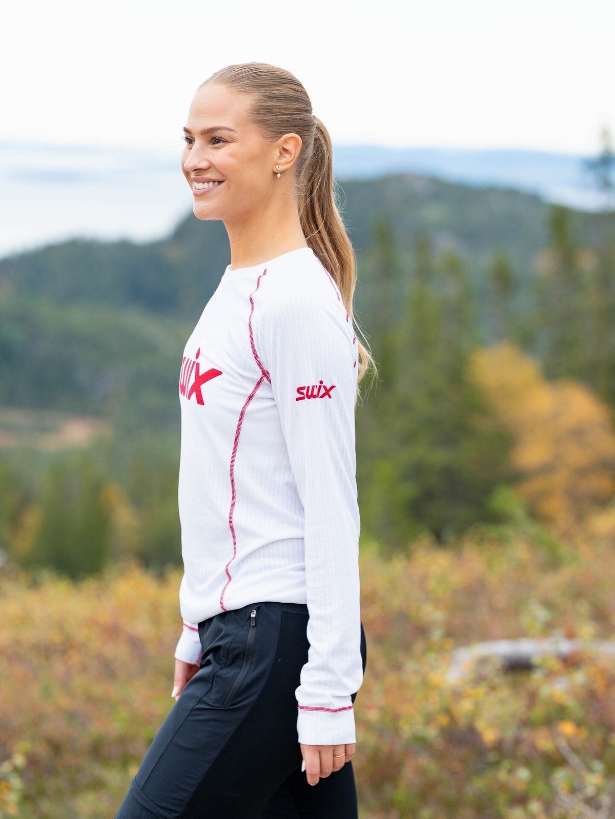Swix RaceX Classic Long Sleeve Bright White/Swix Red