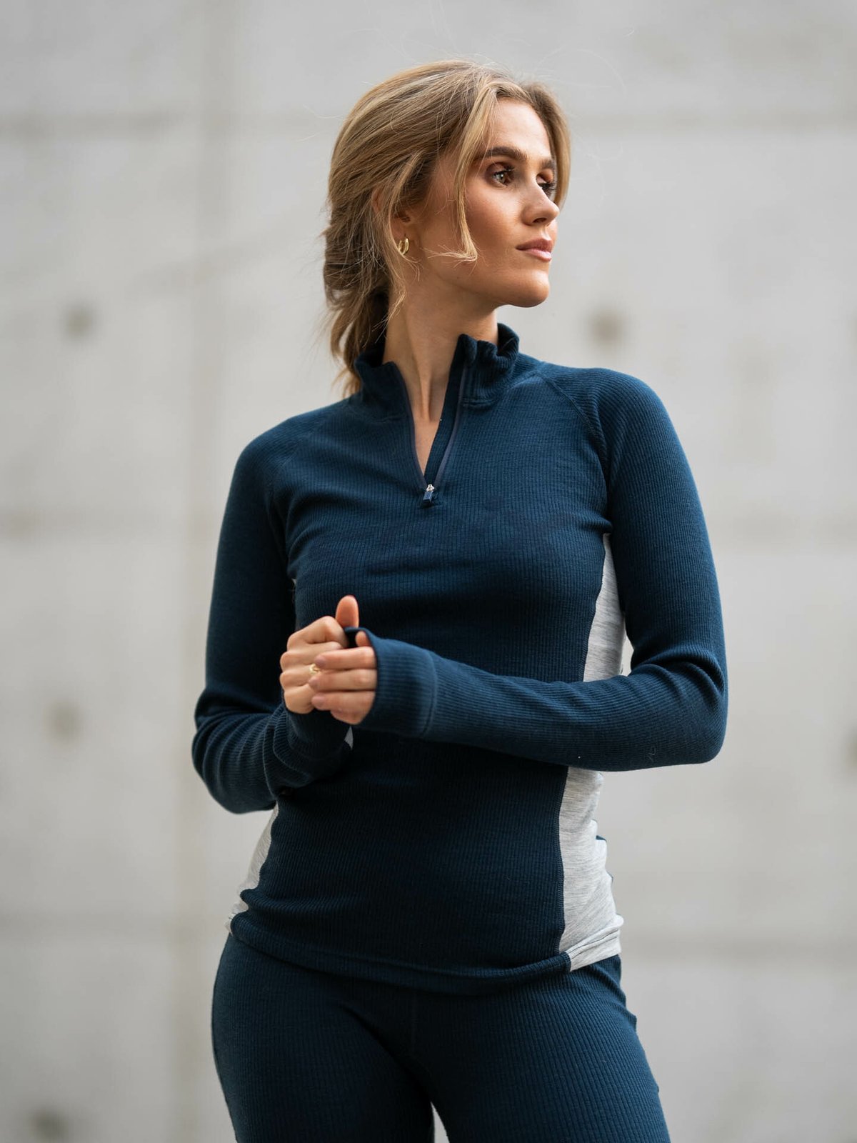 Swix RaceX Merino Half Zip Dark Navy / Light Grey Melange