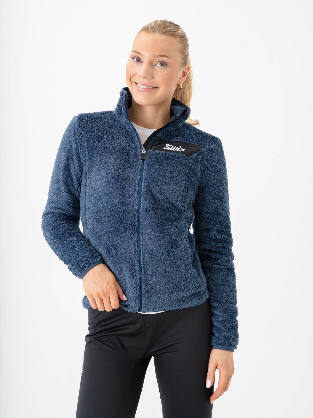 Swix Infinity Pile Midlayer Full-Zip Lake Blue