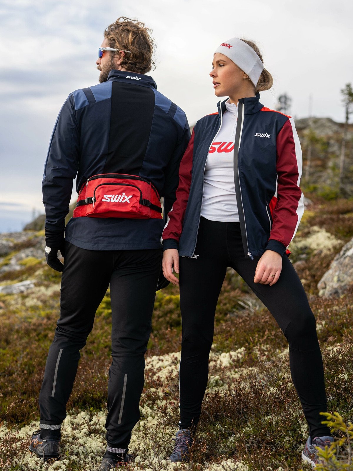 Swix Cross jacket Dark navy/ Rhubarb red