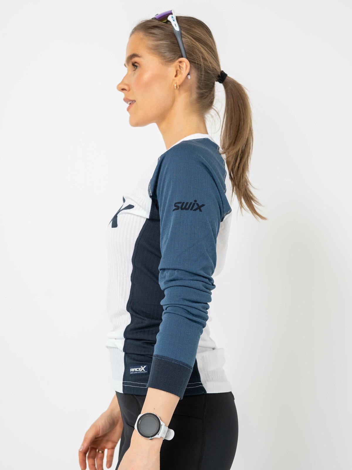 Swix RaceX Bodywear Long Sleeve Lake Blue/Bright White