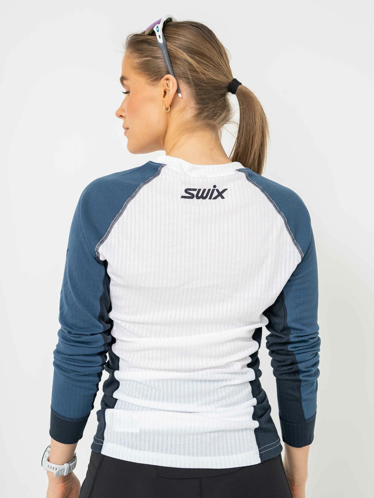 Swix RaceX Bodywear Long Sleeve Lake Blue/Bright White