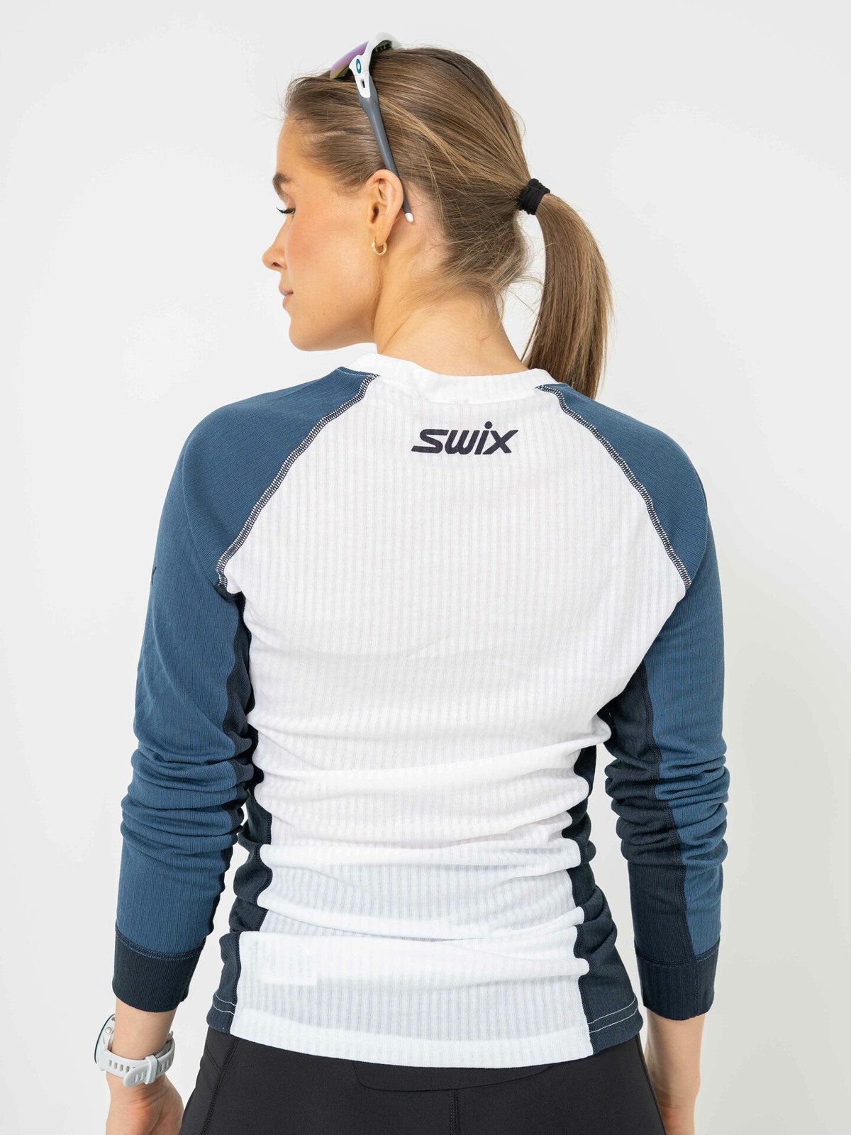 Swix RaceX Bodywear Long Sleeve Lake Blue/Bright White