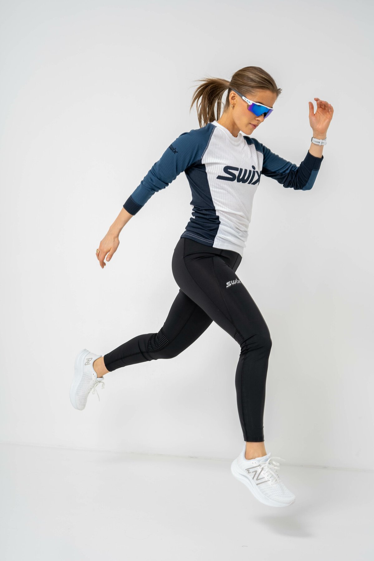 Swix RaceX Bodywear Long Sleeve Lake Blue/Bright White