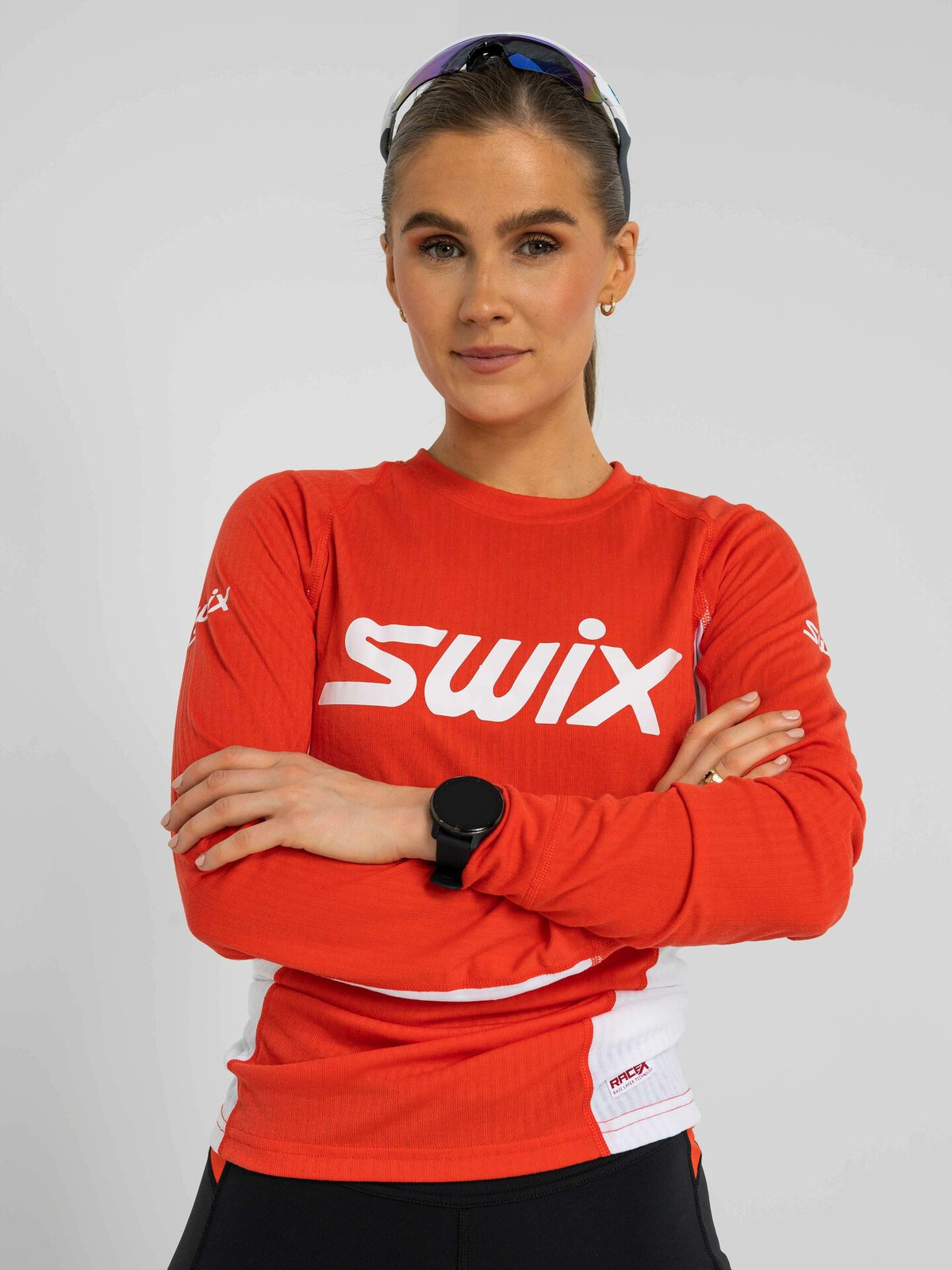 Swix RaceX Bodywear Long Sleeve Cayenne/Bright White