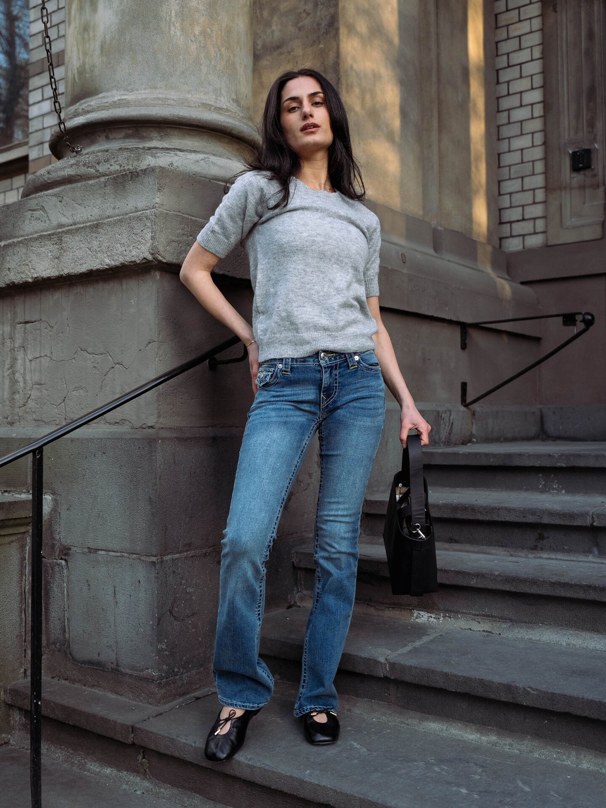 True Religion Becca Mid Rise Boot Cut Flap Arabella