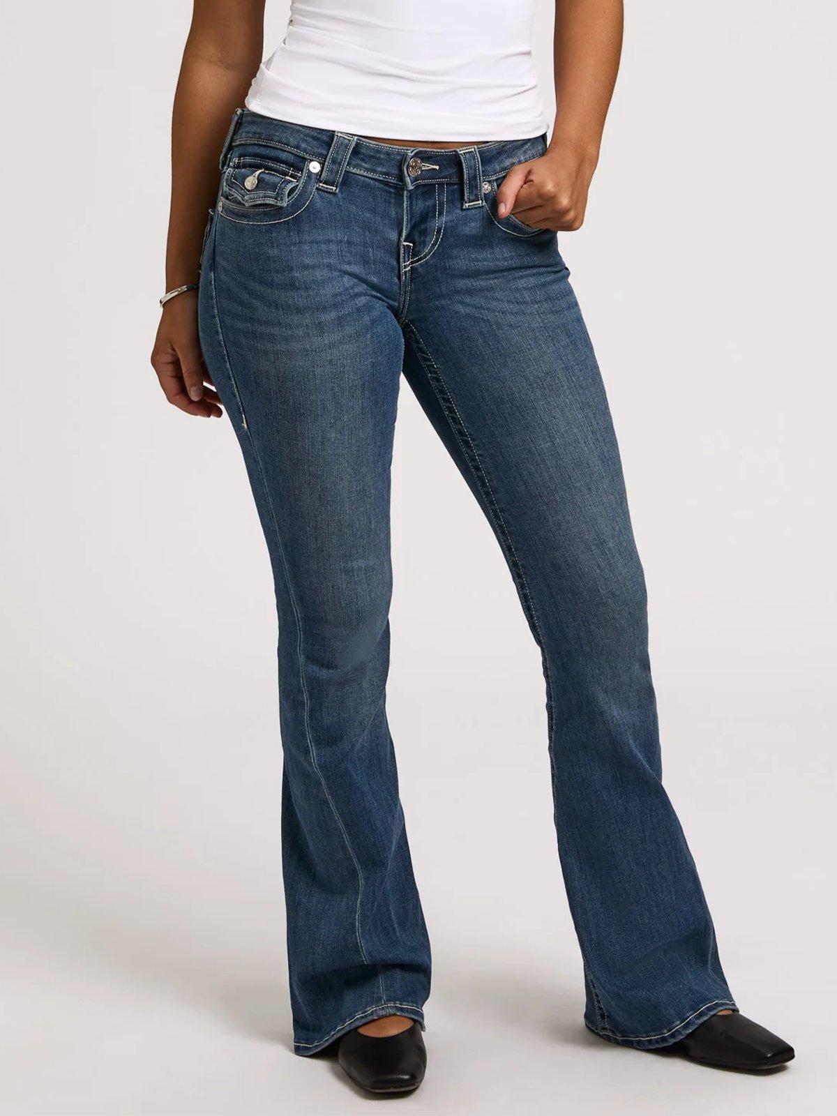 True Religion Joey Low Rise Flare Flap Arabella 2.0