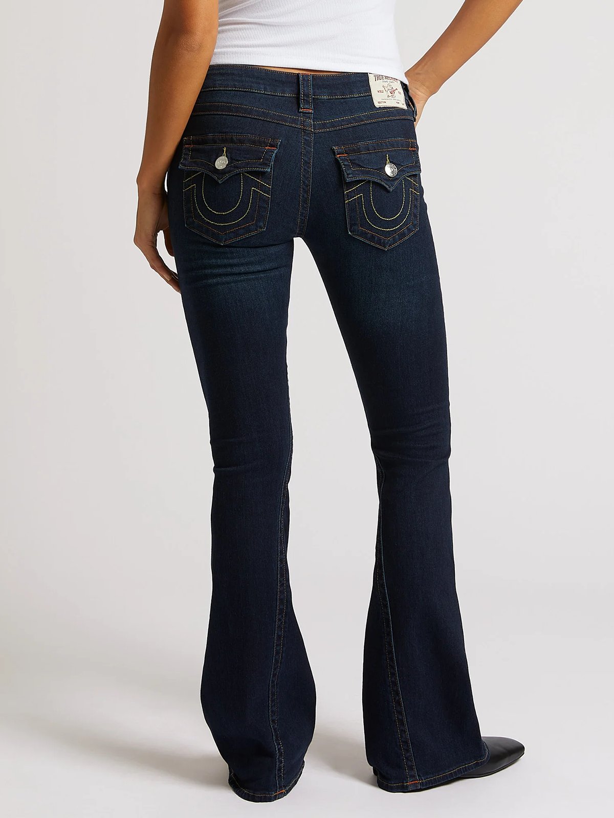 True Religion Joey Low Rise Flare Muddy Waters