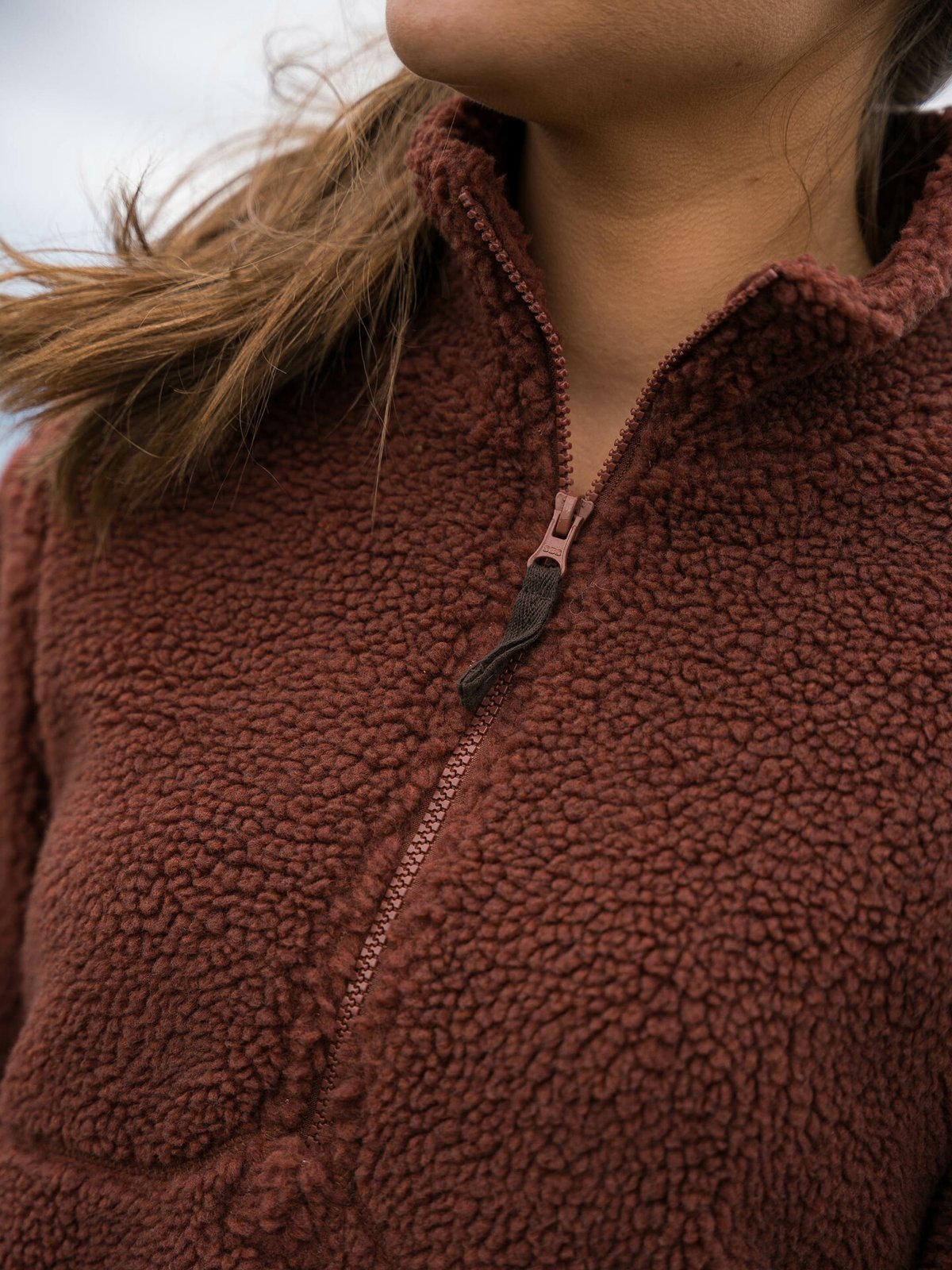 Twentyfour Mellow Pile Half Zip Rustrød/Rødbrun - Get Inspired Exclusive Collection