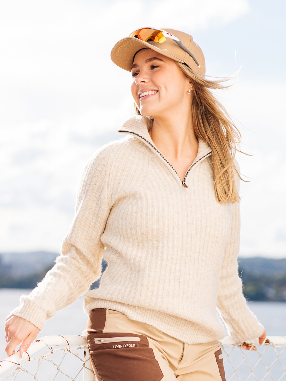 Twentyfour 1222 Half Zip Genser Beige Melange