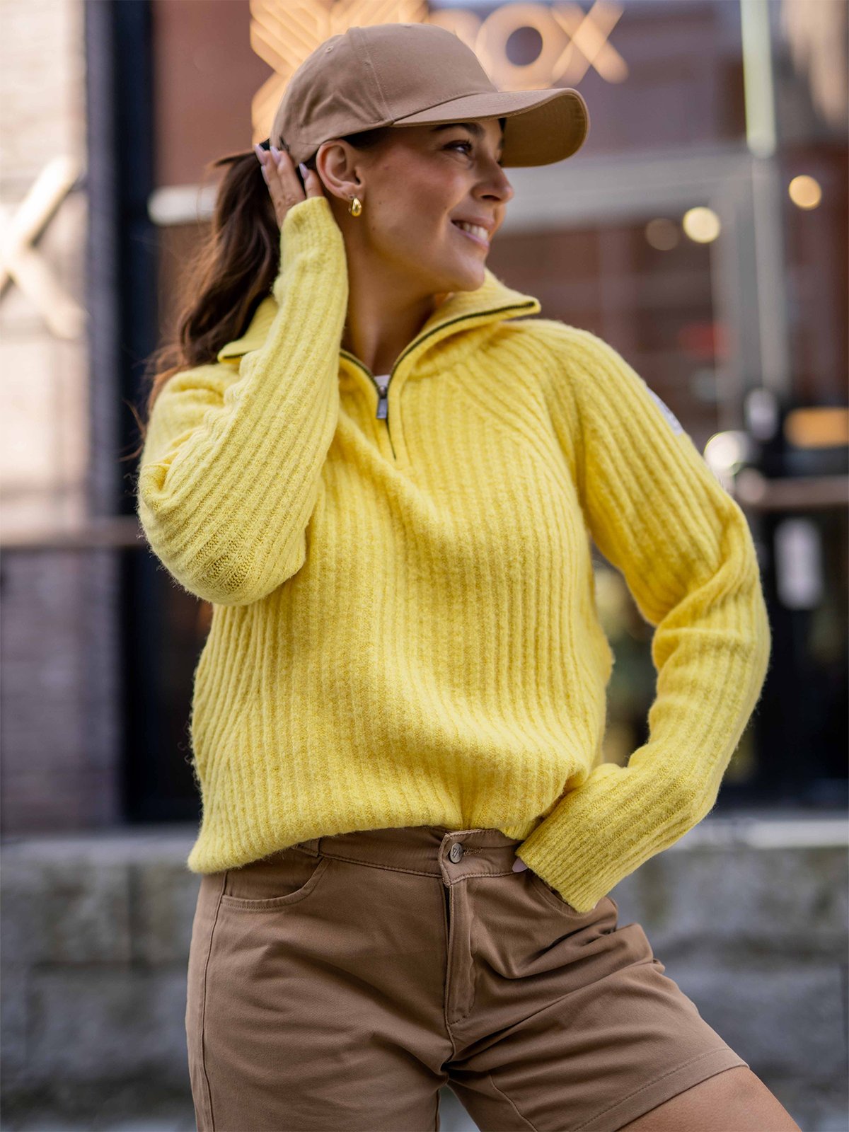 Twentyfour 1222 Half Zip Genser Knallgul