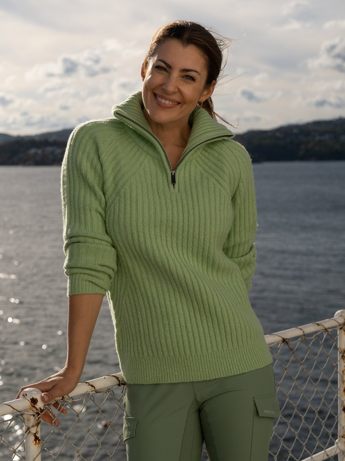 Twentyfour 1222 Half Zip Genser Pistasj - Get Inspired Exclusive Collection