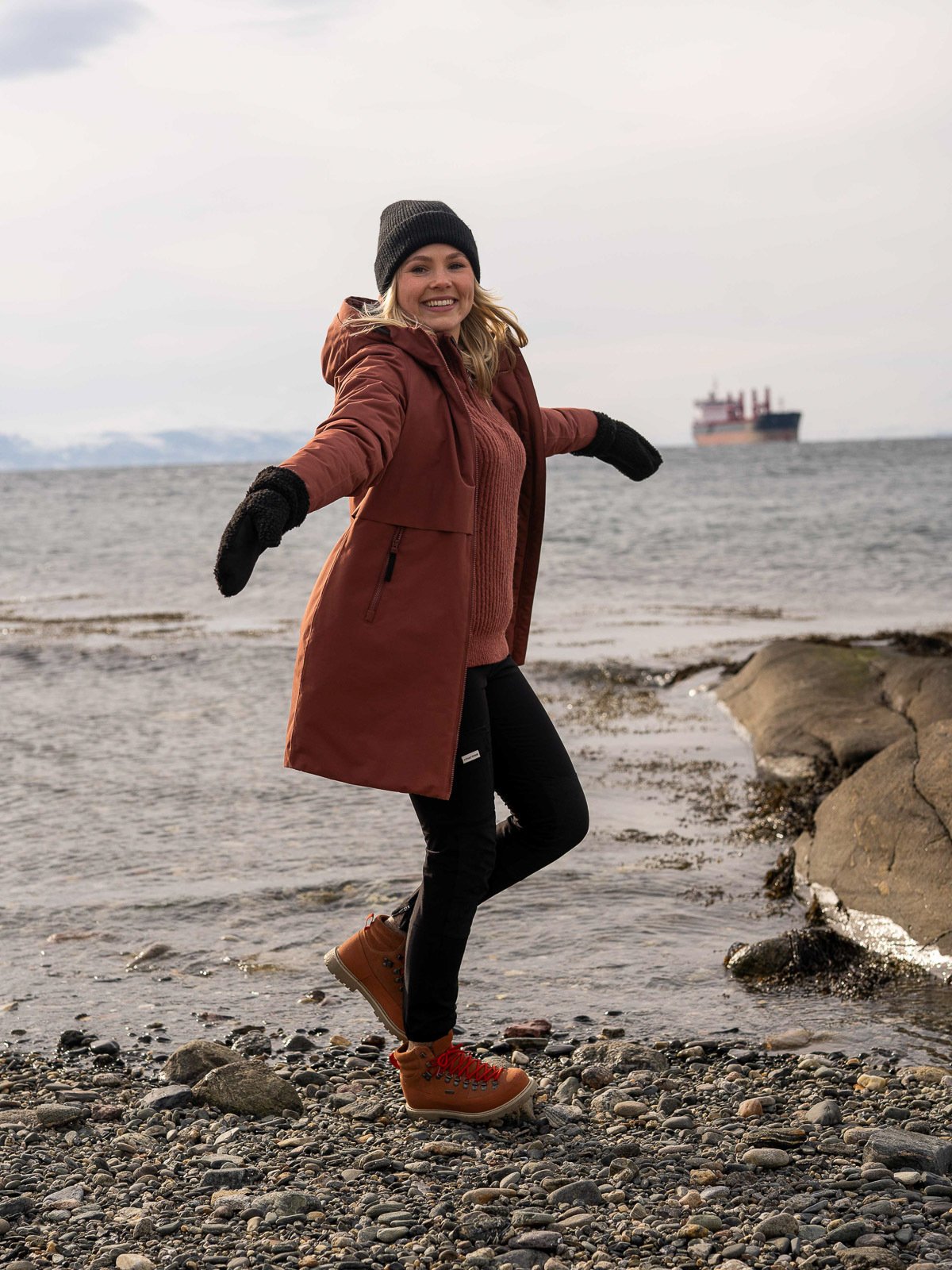 Twentyfour Mellow Vattert Parkas Rødbrun - Get Inspired Exclusive Collection