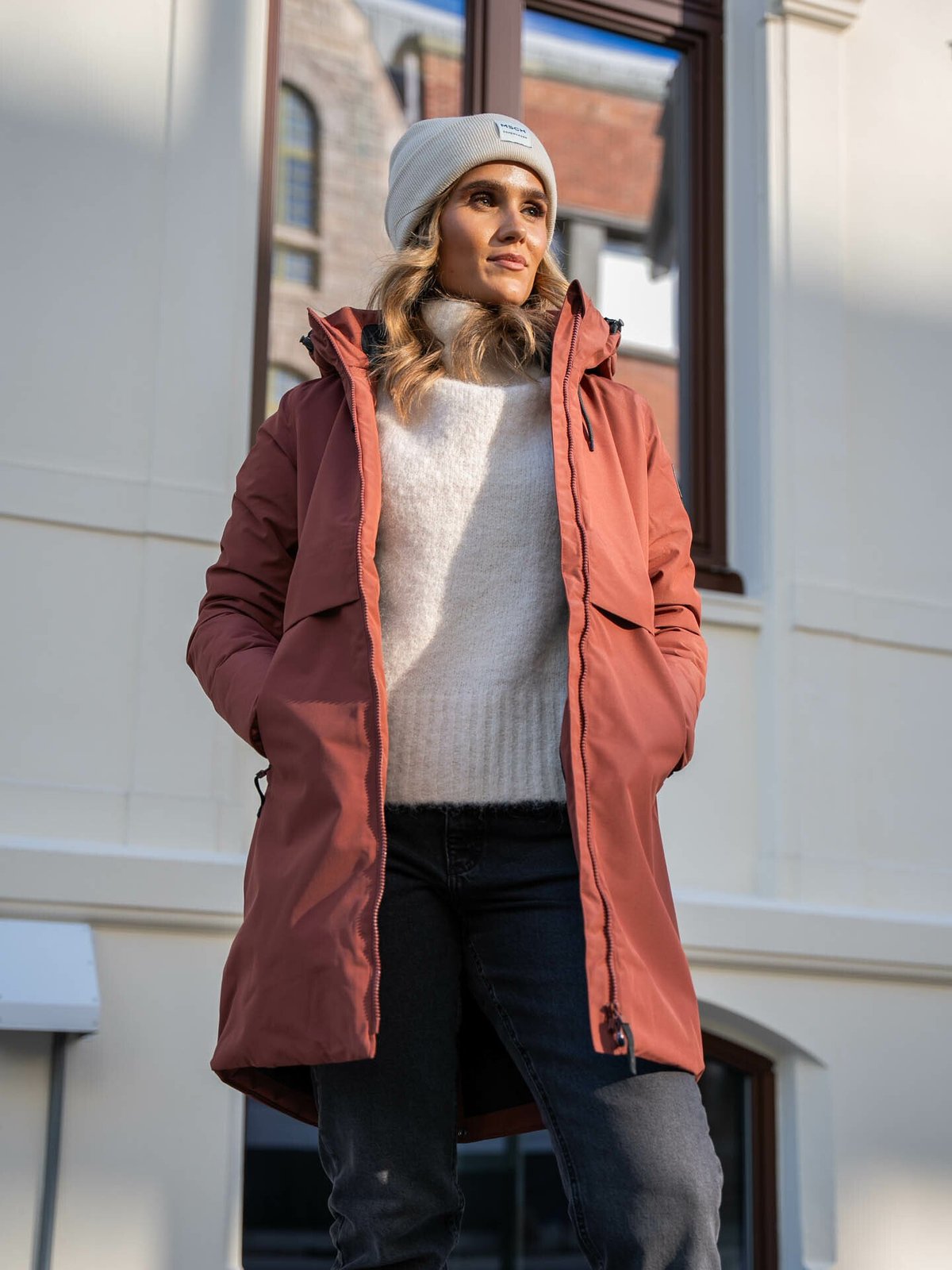 Twentyfour Mellow Vattert Parkas Rødbrun - Get Inspired Exclusive Collection