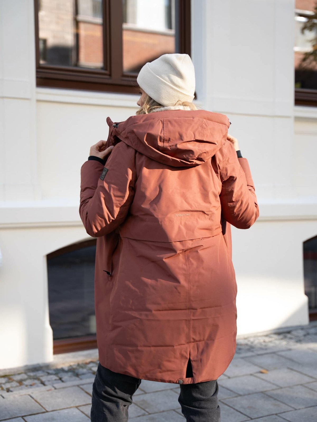 Twentyfour Mellow Vattert Parkas Rødbrun - Get Inspired Exclusive Collection