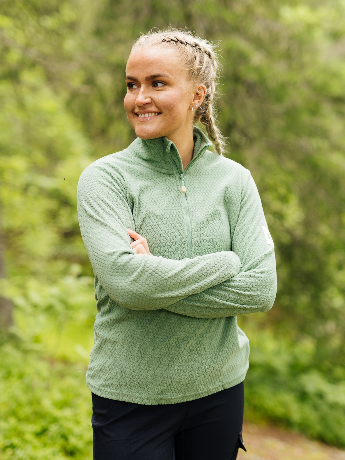 Twentyfour Finse Half Zip Fleece Støvgrønn