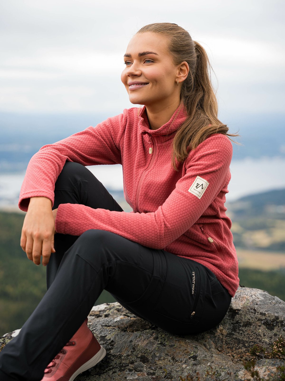 Twentyfour Finse Full Zip Fleece Støvrød
