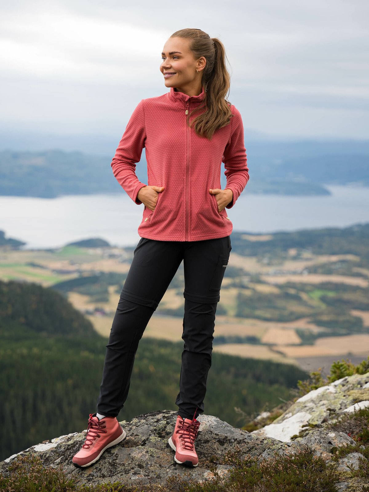 Twentyfour Finse Full Zip Fleece Støvrød