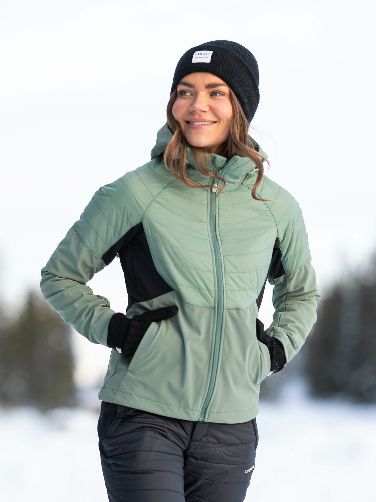 Twentyfour Finse Hybrid Jakke Oliventre