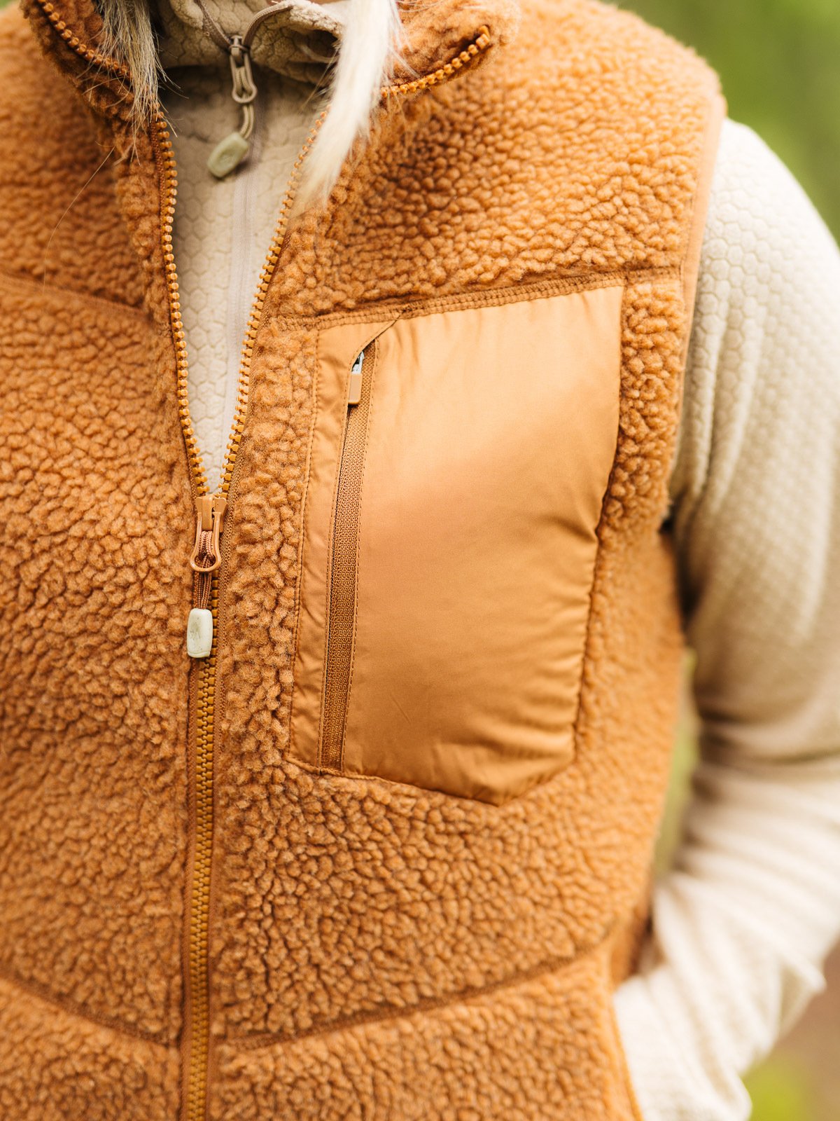 Twentyfour Finse Pile Vest Cognac