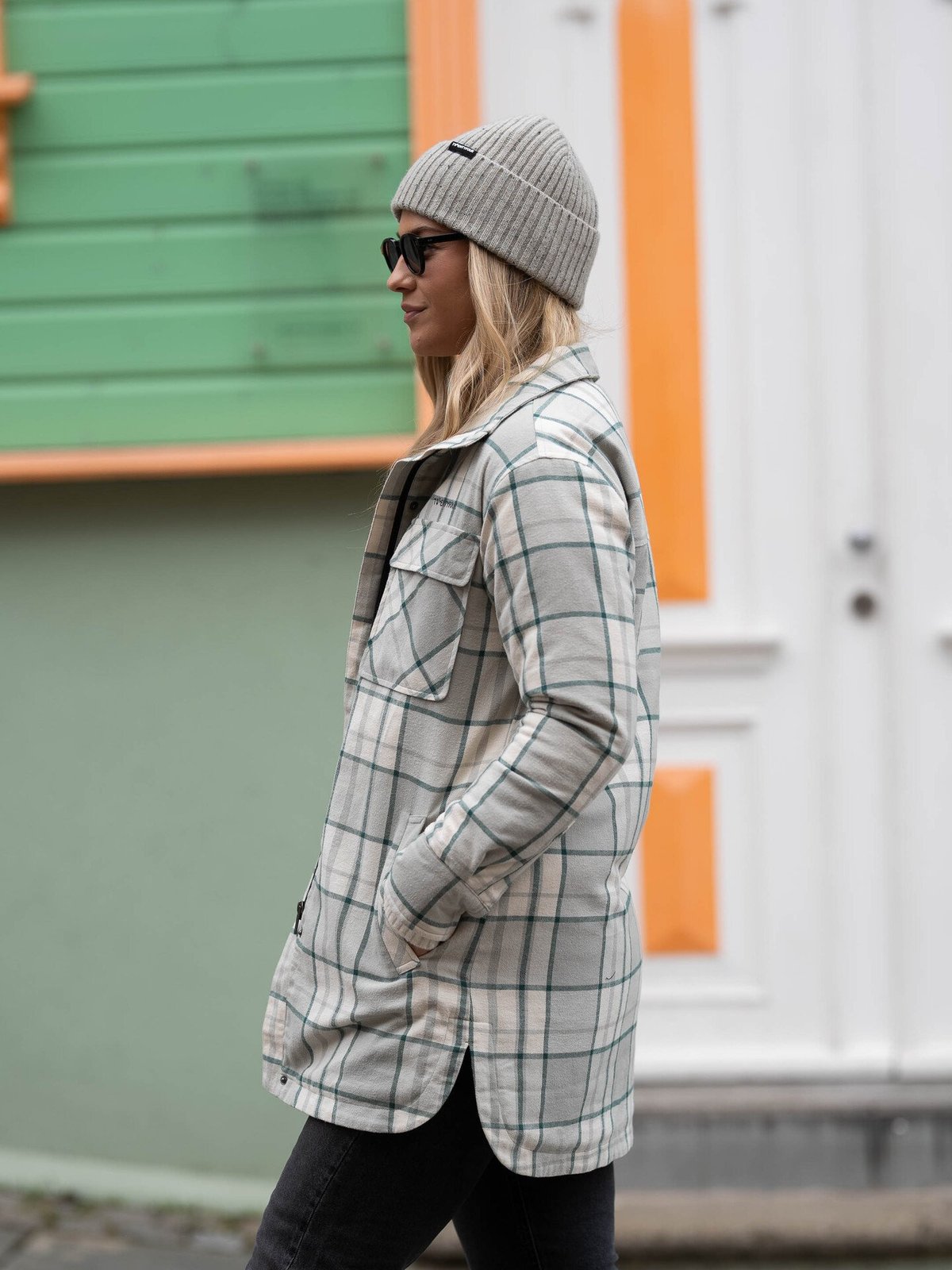 Twentyfour Finse Flannel Jakke Varm Grå
