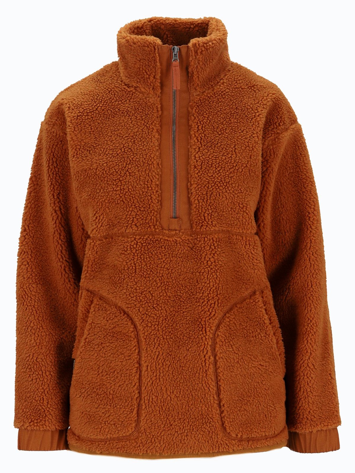 Twentyfour Mellow Nea Pile Half Zip Cognac
