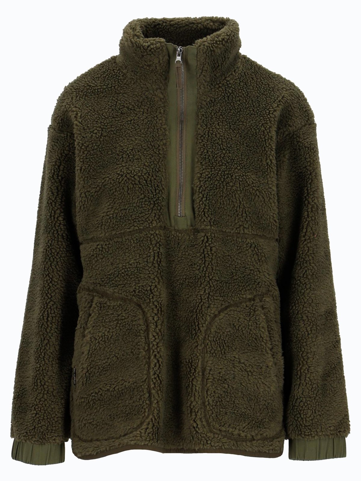 Twentyfour Mellow Nea Pile Half Zip Mørk Oliven