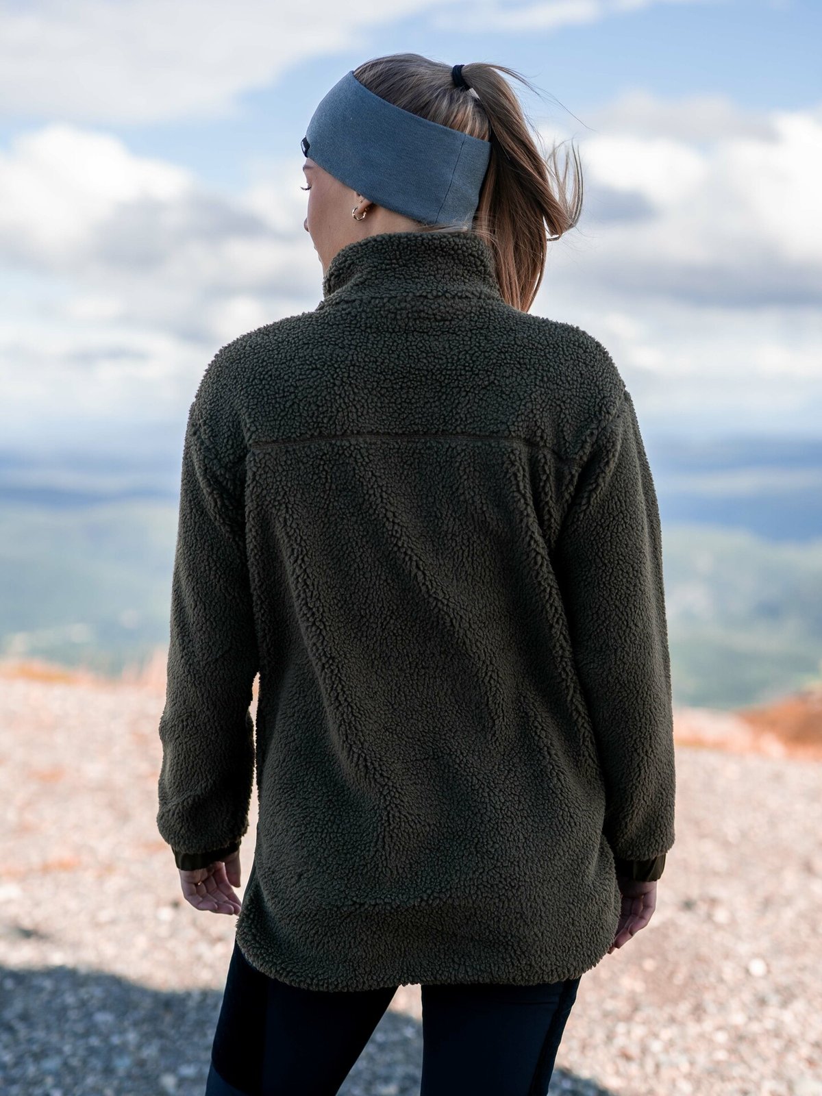 Twentyfour Mellow Nea Pile Half Zip Mørk Oliven