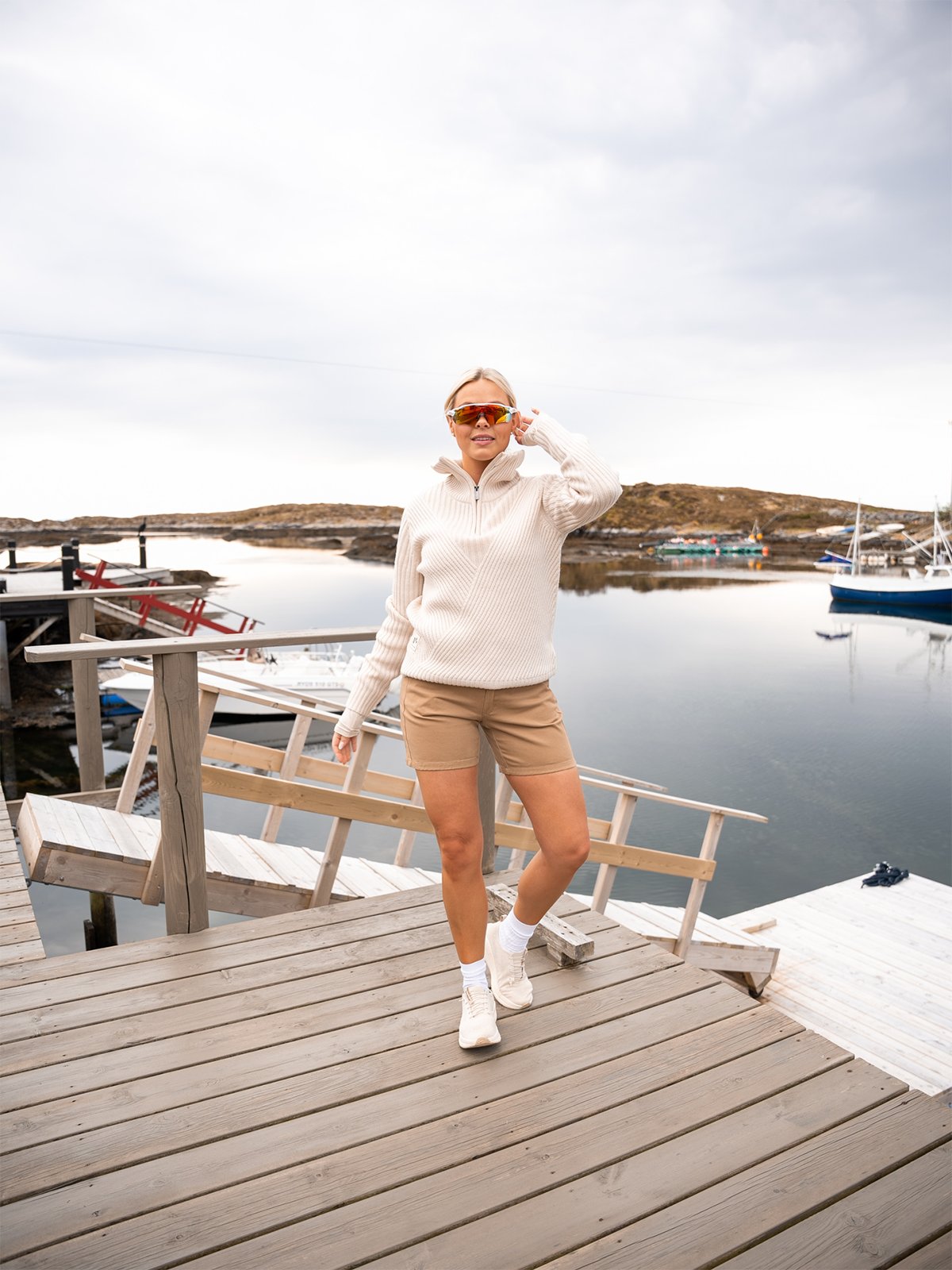 Twentyfour Finse Una Knit Sweater Gråhvit