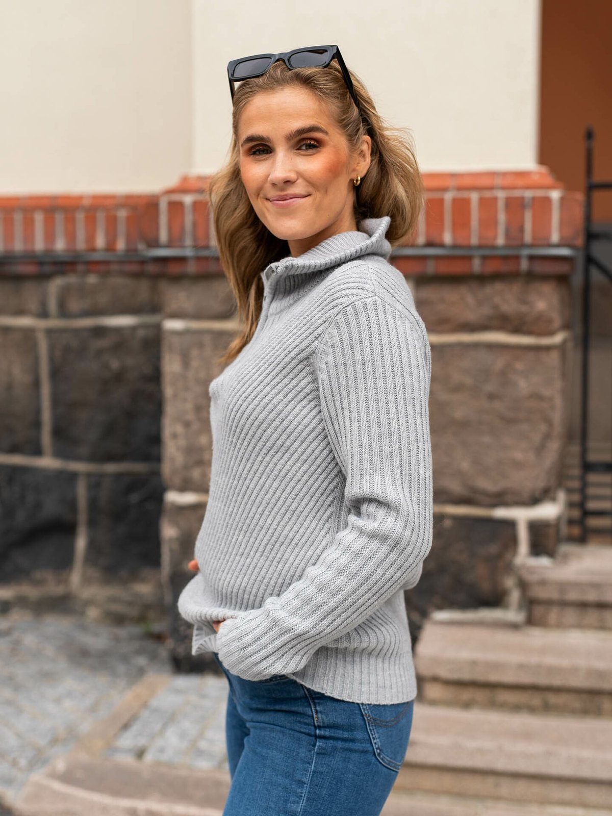 Twentyfour Finse Una Knit Sweater Lys grå melange
