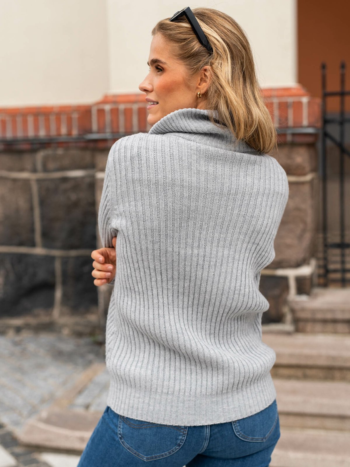 Twentyfour Finse Una Knit Sweater Lys grå melange
